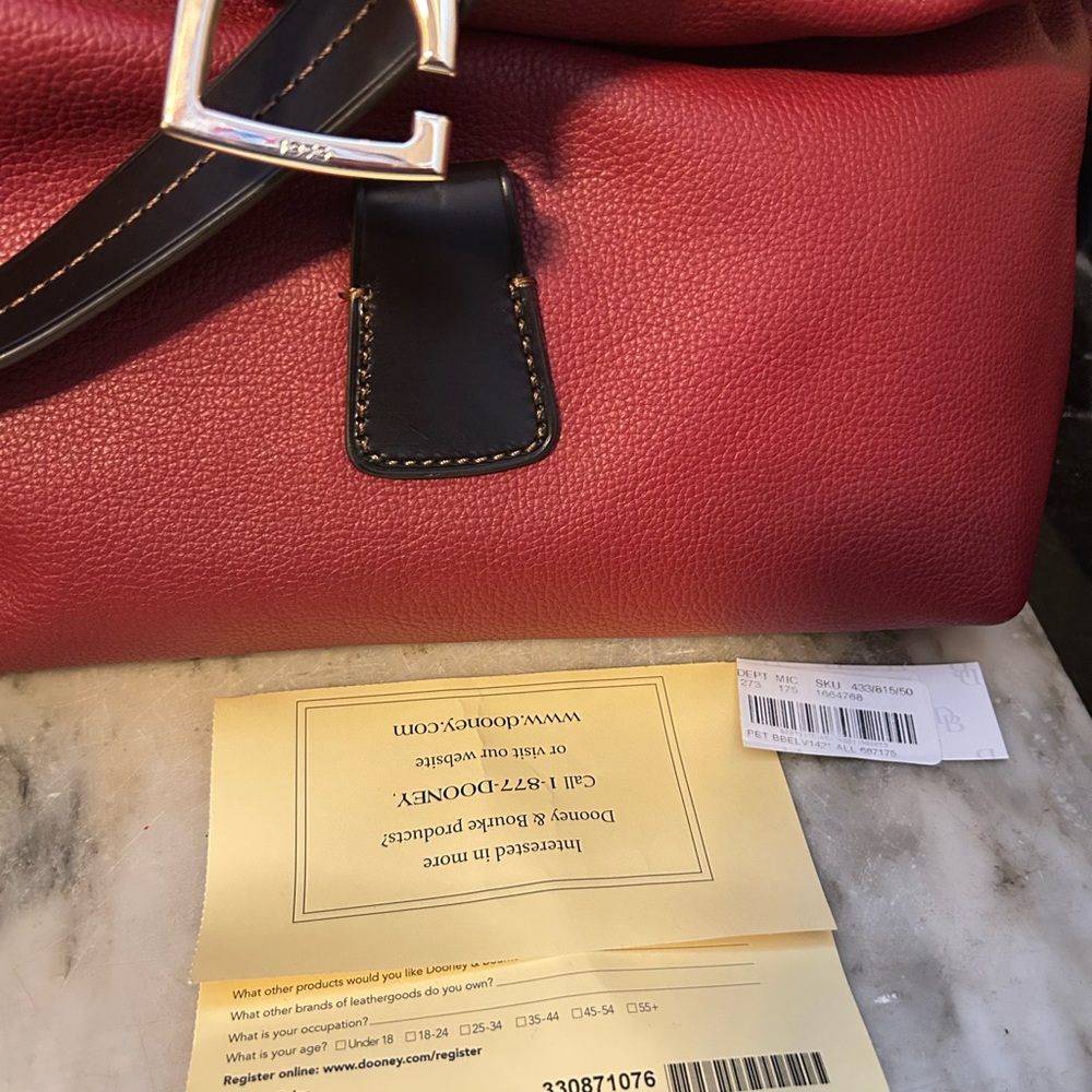 Stylish Red Dooney and Bourke Shoulder Tote Bag - - Picture 8 of 8